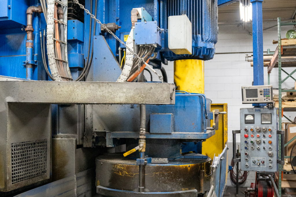 Mattison grinding machine in the milling and grinding facility at Niagara Specialty Metals used for precision finishing of specialty metals for industrial applications.
