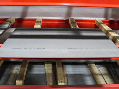MagnaMax knife steel sheet processed by Niagara Specialty Metals ready for cutting and manufacturing