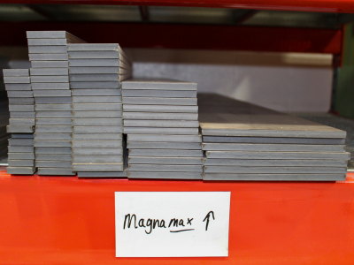 MagnaMax knife steel assortment in multiple sizes stored in Niagara Specialty Metals warehouse